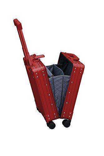 Aleon 20" Vertical Carry-On Aluminum Hardside Luggage Or Business Briefcase (Ruby) Red