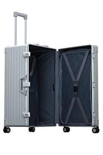 Aleon 30" International Trunk Aluminum Hardside Luggage (Platinum) Silver