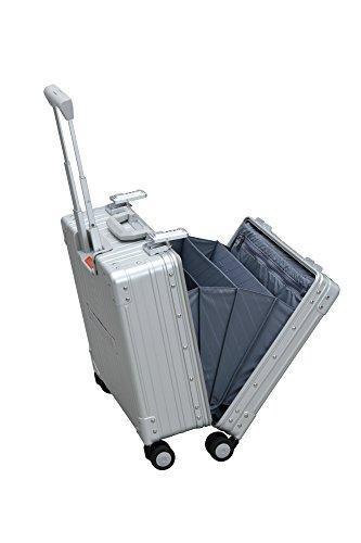 Aleon 17" Deluxe Rolling Wheeled Aluminum Hardside Business Briefcase (Platinum) Silver