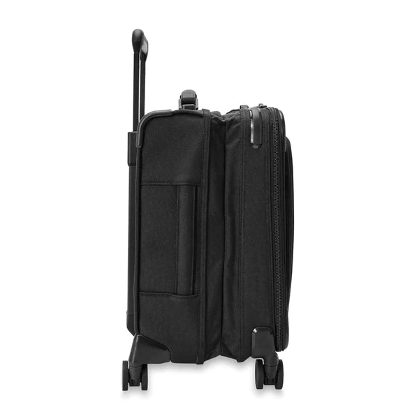 Compact carry top on luggage