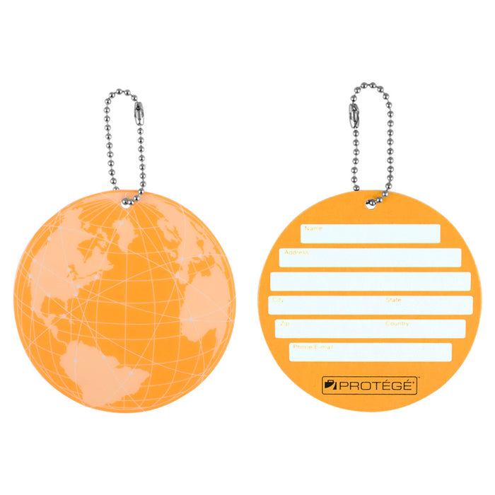 Protege Neon Round EZ ID Luggage Tags, 2 Pack